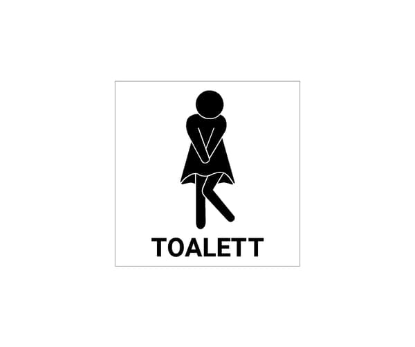 Toalettskylt WC Dam - 15x15 cm