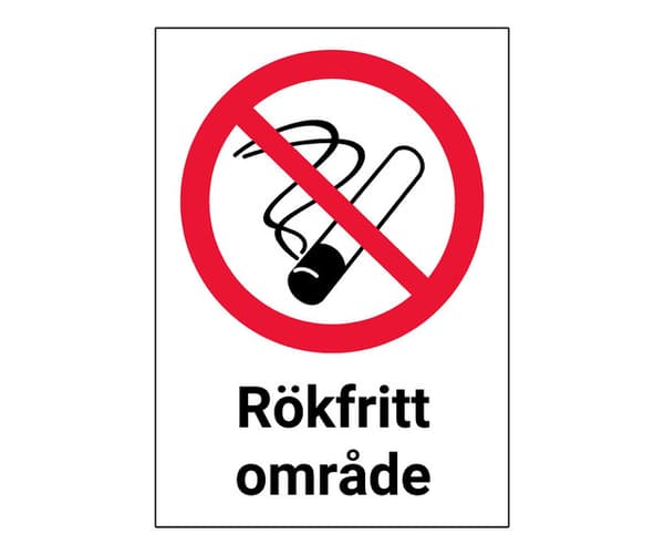 Rökfritt område - Skylt A5