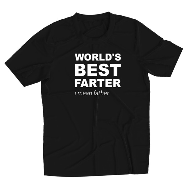 T-shirt - World´s Best Farter i mean father - Svart S