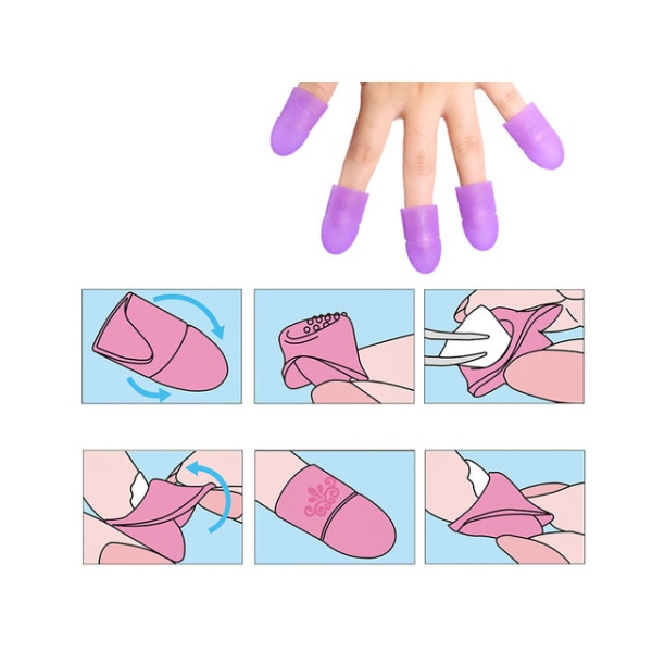 5-Pack Silicone Clips - Borttagning av nagellack