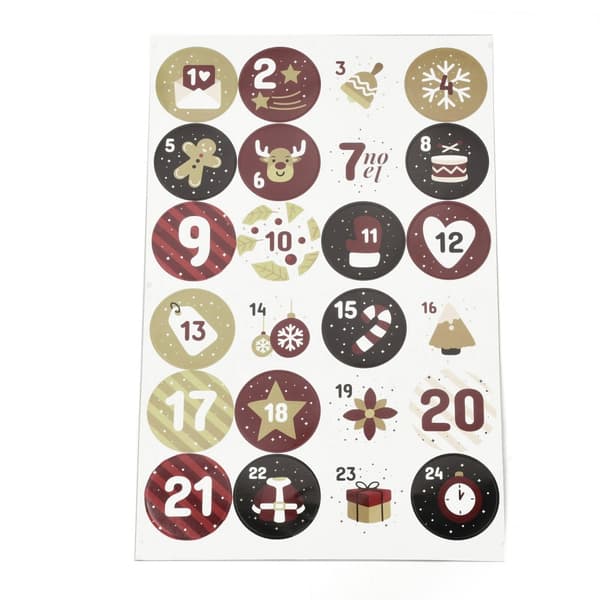 Julklistermärken Numrerade 1-24 - DIY Adventskalender