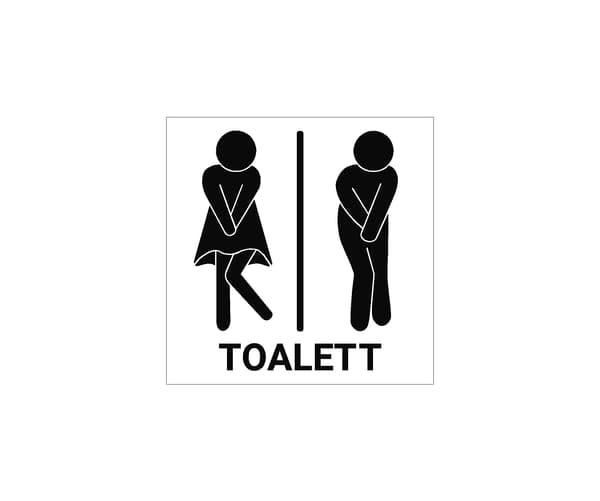 Toalettskylt WC Dam & Herr- 15x15 cm