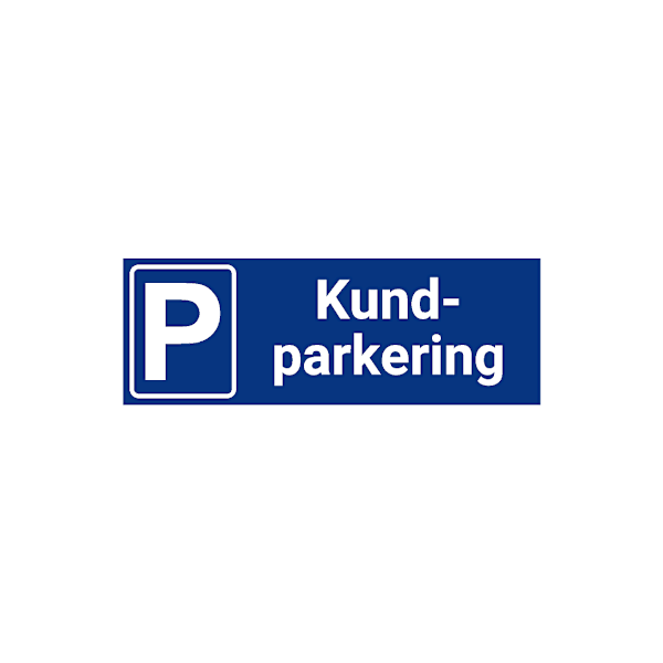 Skylt - Kundparkering - 300x105 mm