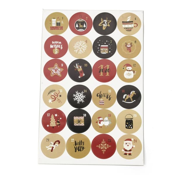 Julklistermärken Numrerade 1-24 - DIY Adventskalender