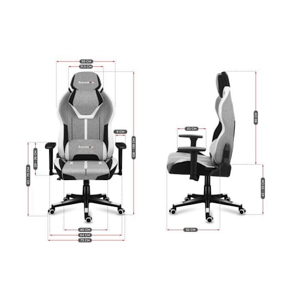 HUZARO FORCE 7.9 Grå Gaming Stol, Kontorsstol, PC-spel, Ergonomisk, Nackstöd Svankkudde, Justerbara Armstöd, Vridbar svart, grått, vitt