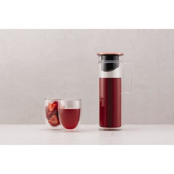 Glaskanna med filter - BODUM - Biasca - Kopparlock med filter - 1.2 l - Transparent