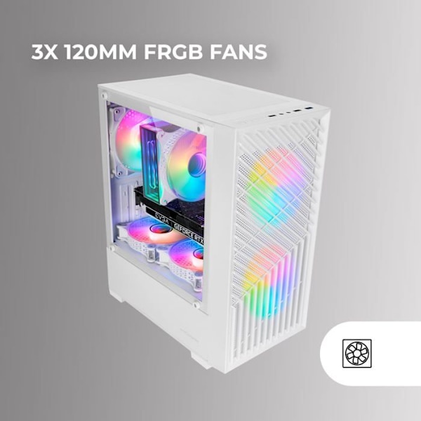 Gaming Chassi - Mars Gaming - MC-VORTEX - MicroATX - Härdat Glas - 3 FRGB 120mm Fläktar