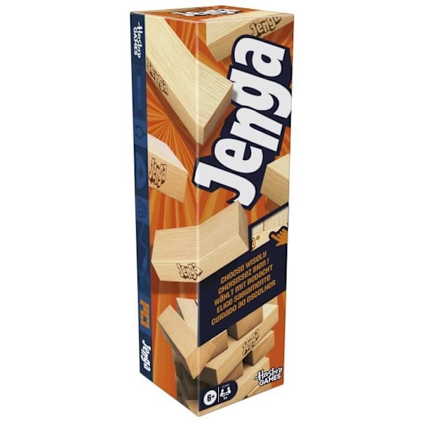 Jenga, Tunnelmapeli, Peli digitaalisella nopalla, Hasbro Games, Alkaen 8-vuotiaille Flerfärgad