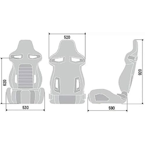 SPARCO R333 Spandsæde - Sort - Justerbar Svart