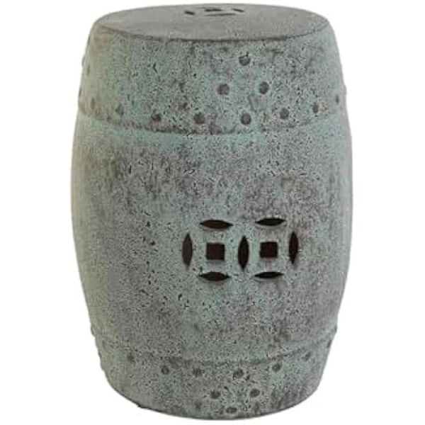 Side table - HOME ESPRIT - Grøn porcelæn - 33 x 33 x 47 cm - Multifarvet - Lille supplement møbel Flerfärgad