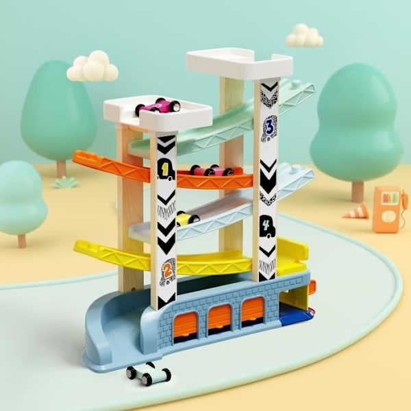 Cirkuit Automobile - TOP BRIGHT - 4 Racer biler - 4 Ramper - 2 Parkeringsniveauer - Tankstation