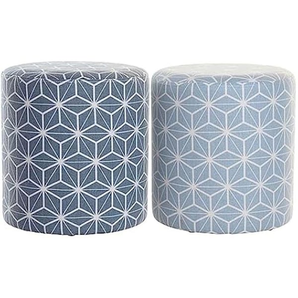 Fodskammel - DKD Home Decor - Standard - Fyrretræ - Blå farve - 31x31x33 cm Blå