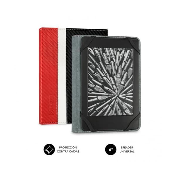 FUNDA TABLET SUBBLIM CLEVER EBOOK CASE 6" PUNAINEN
