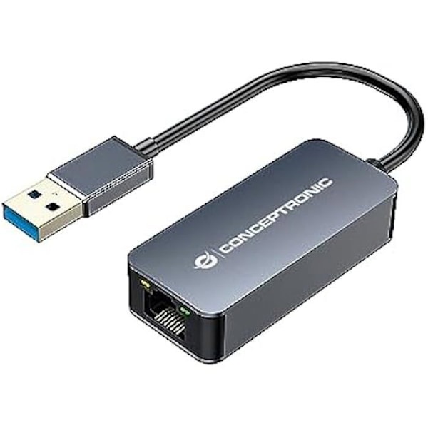 Conceptronic ABBY12G 2.5G Ethernet USB 3.0 Wake-on LAN-sovitin, joka on yhteensopiva Nintendo Switchin kanssa Harmaa