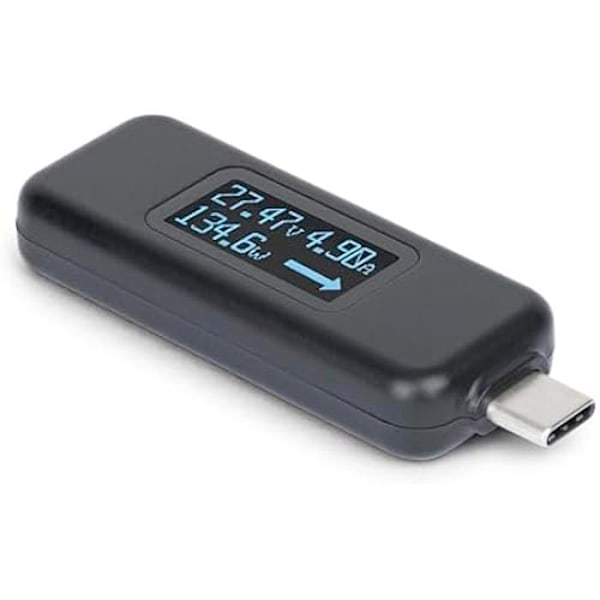 StarTech.com USB-C Strømtester, Digitalt Multimeter, Bilateral Voltmeter og Amperemeter, Op til 240W PD EPR