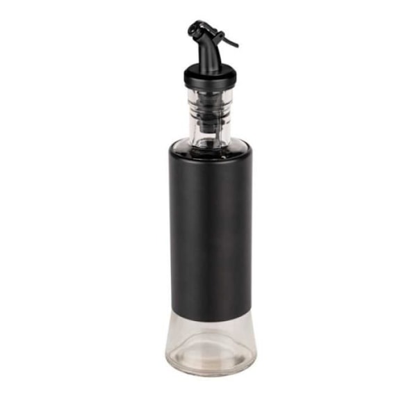 Olie- og eddikeflaske - Wenko - Boga - Glas og rustfrit stål - 0,3 L - Sort Transparent, svart