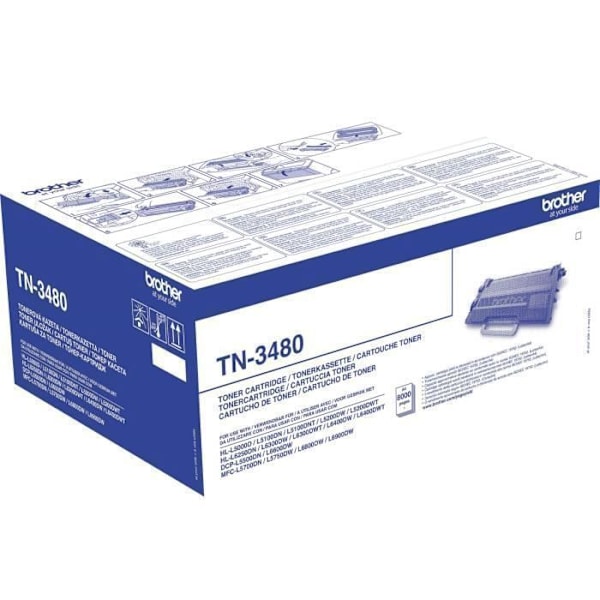 Brother TN-3480 Sort tonerpatron til printere HL-L6250DN-L6300DW-L6400DW-L6400DWTT