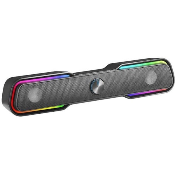 Mars Gaming MSBX Black soundbar - Bluetooth 5.0 + Jack 3.5 - DSP Sound 10W - Dynamisk RGB-belysning Svart