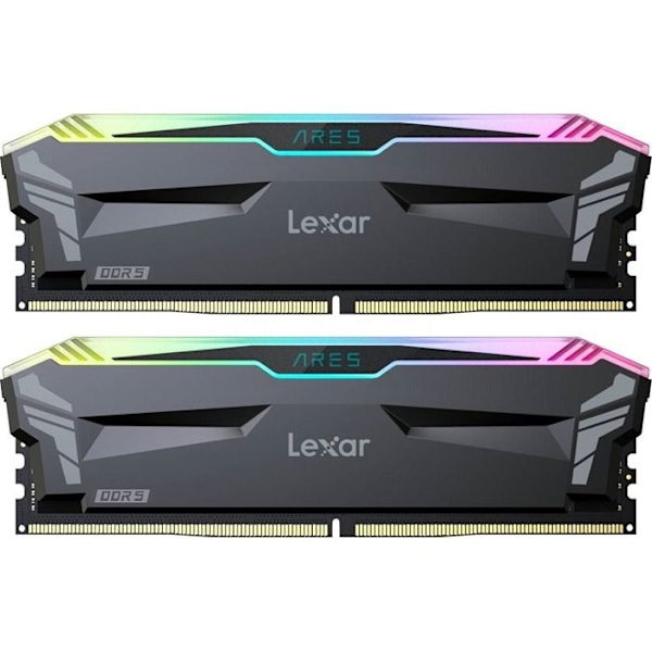32 Gt (2x16 Gt) DIMM DDR5 -muistisarja Lexar Ares RGB PC5-51200 (6400 MHz) (musta)