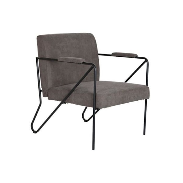 Lænestol DKD Home Decor Grå Metal Polyester (64 x 69,5 x 76 cm)