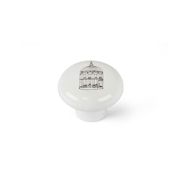 Möbelknopp - Rei - MOD.E815 - Porslin - Borstad finish - Set om 4 enheter Vit