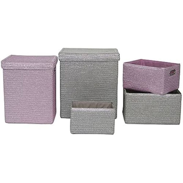 Förvaringskorgar - DKD Home Decor - Set om 5 - Polypropen - 42 x 33 x 50 cm - Flerfärgad Flerfärgad