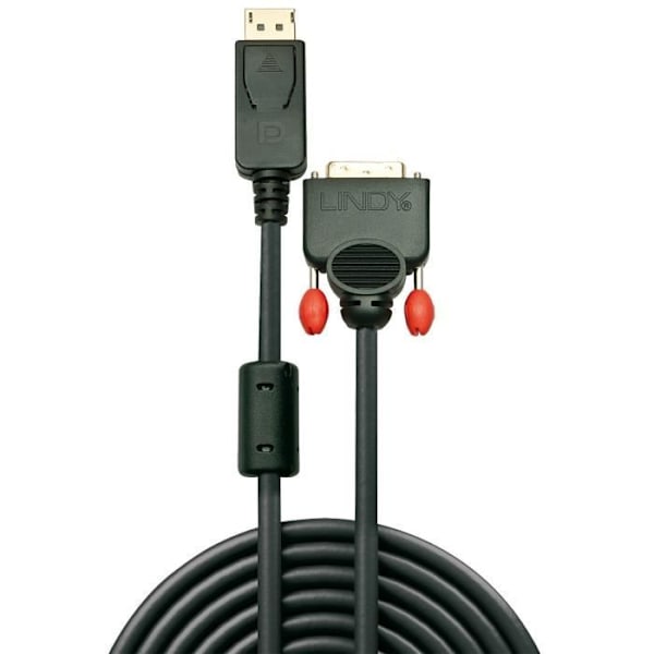 DisplayPort till DVI-kabel - LINDY - 1m - Upplösning 1920x1200 - DisplayPort 1.1-kompatibel - Svart