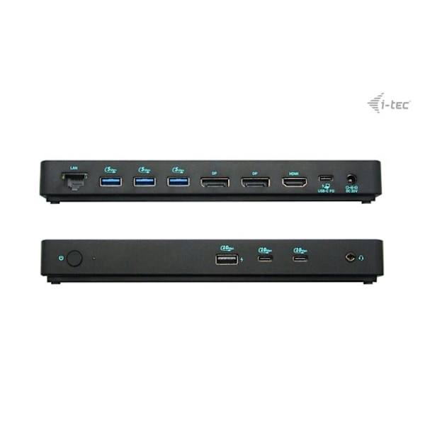 I-TEC USB-C Trippel 4K Skärm Svart