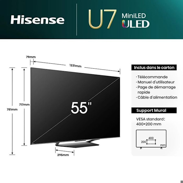 QLED-TV - Hisense - 55U7NQ - 55 tum - 4K UHD - Smart TV