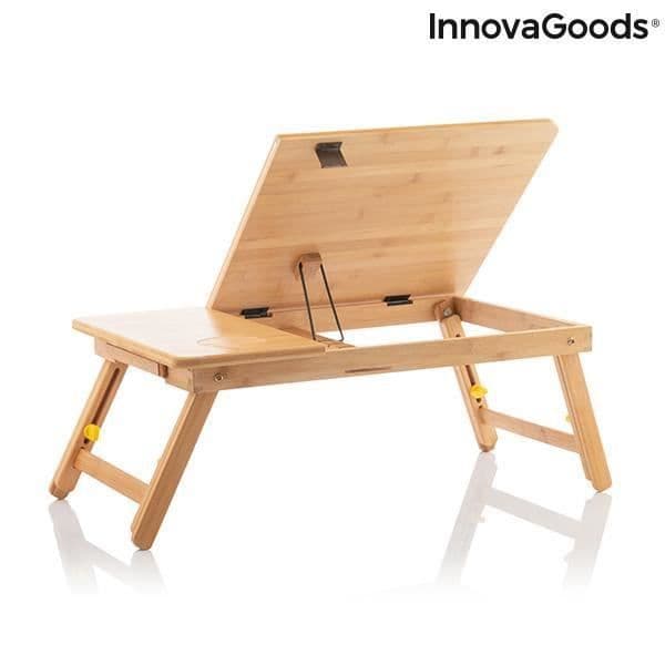 InnovaGoods Lapwood hopfällbart sidobord i bambu beige
