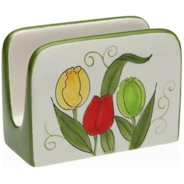 Servetthållare - Versa - Tulpan - Keramik - Flerfärgad - 12,5 x 6,5 x 9,5 cm Flerfärgad