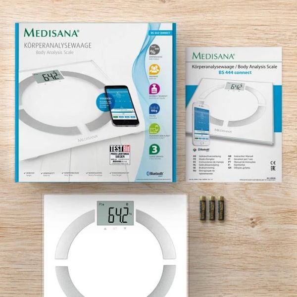Pèse-personne Medisana BS 444 - Elektronisk tilsluttet - IMG, IMC..