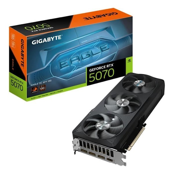 GIGABYTE GeForce RTX 5070 EAGLE OC Näytönohjain 12GB GDDR7 PCI-E 5.0 2587MHz musta