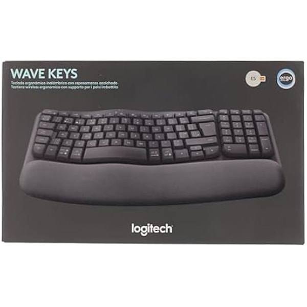 Langaton ergonominen näppäimistö - LOGITECH - Aaltonäppäimet - Grafiitti - Espanjalainen QWERTY