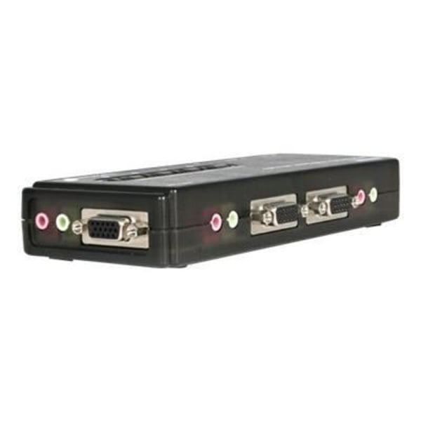 STARTECH 4-ports USB VGA KVM-switch med kabler - Keyboard Mus Screen Switch Kit - Sort Sort
