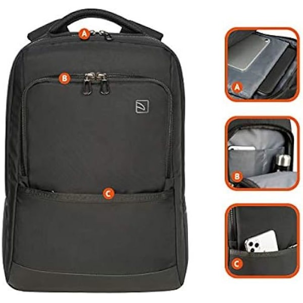 Tucano Luna Gravity Computerrygsæk, Kompatibel med MacBook Pro 16'' Bærbar 15.6 Tommer, Anti Gravity System