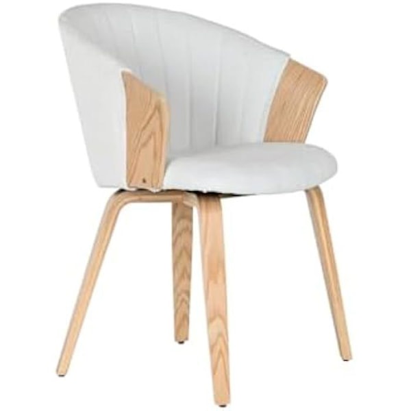 Ruokasalin tuoli - Koti ESPRIT - Valkoinen - Polyesteri ja puu - 60 x 57,5 x 79 cm - Nykyaikainen muotoilu mångfärgad