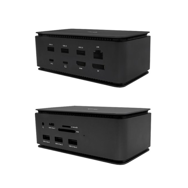 USB-tukiasema - i-Tec - USB4DUAL4KDOCKPD - 10 Gbit/s - Yhteensopiva Windowsin kanssa - Musta