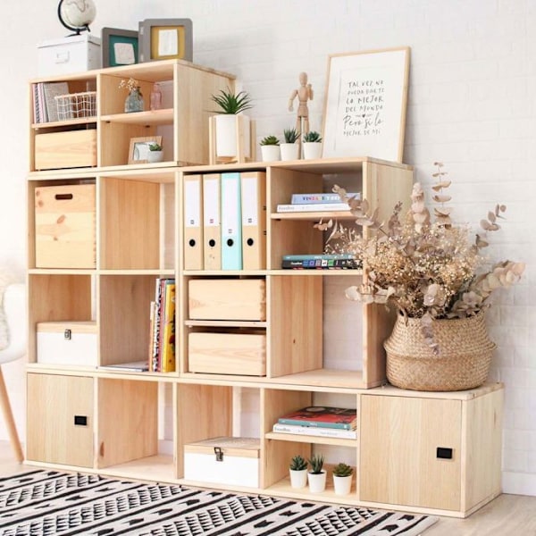 Kuutio 2x3 tablón de madera maza de pino Beige