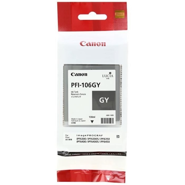 CANON PFI-106 GY - Blækpatron - 130 ml - Grå - Original - Blækbeholder - Til imagePROGRAF