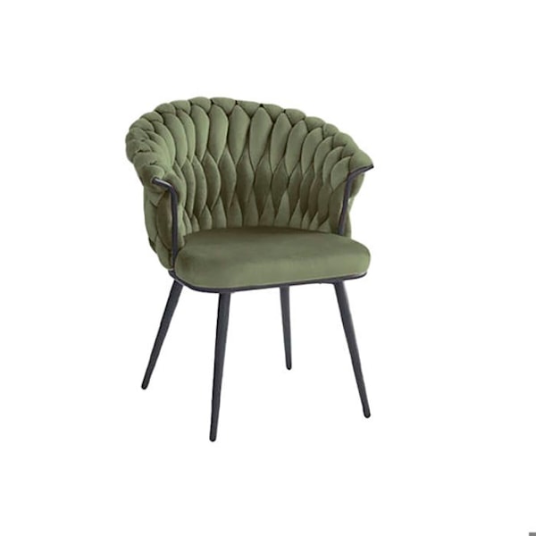 Moderne fløjl og metal stol DKD Home Decor grön/svart