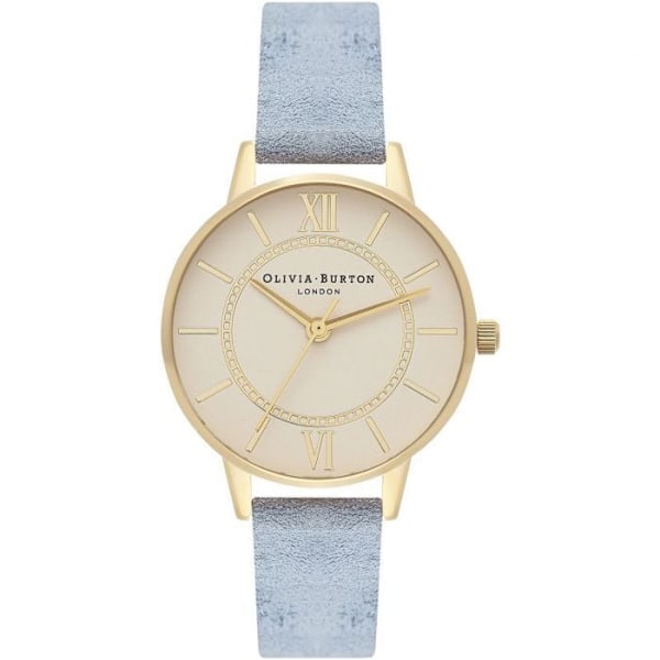 Dameur - Olivia Burton - OB16WD82 - Syntetisk læder - Kvarts - 34 mm blå/beige