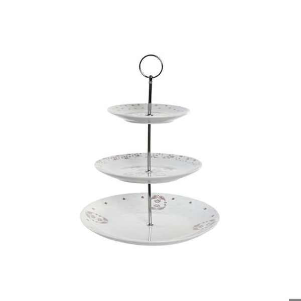 Porcelæn og metal frugtkurv DKD Home Decor rosé metall