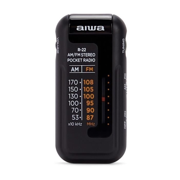Aiwa R22BK Sort AM/FM Mini Transistor Radio Svart