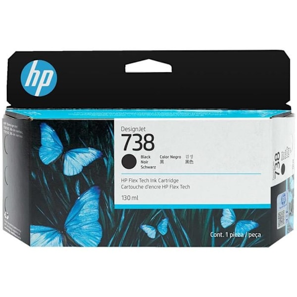 HP Muste/ 738 130-ml Musta Desig