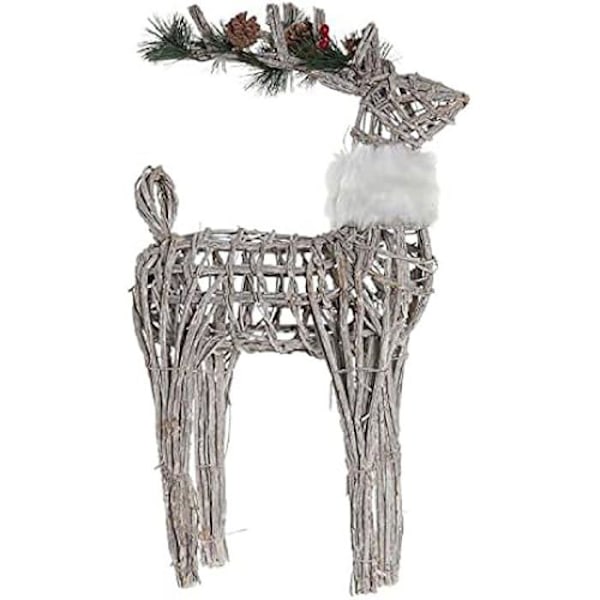 Julprydnad - DKD Heminredning - Standard - Vit - Wicker - 33x14x60 cm