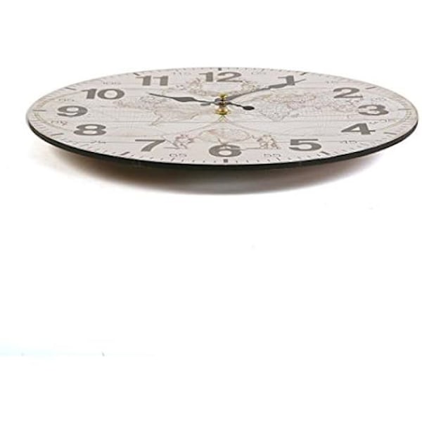 Koristeellinen kello - VERSA - Versa 18190146 - Puu - Ruskea - Vintage - 28 cm kastanj