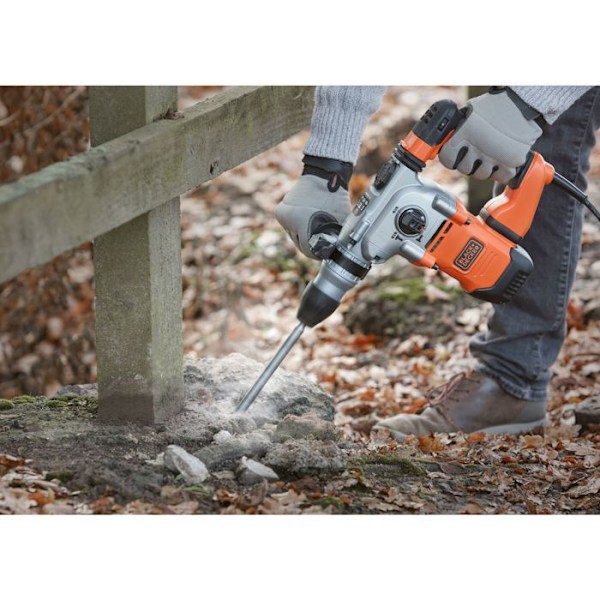 Yhdistelmävasara - BLACK + DECKER - BEHS03K-QS - 1250 Watts - 3,7 Joules - SDS-Plus Orange