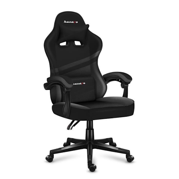 HUZARO FORCE 4.4 Carbon gaming stol, Justerbar höjd, Kontorsstol, Svankstöd, Fotstöd, Nackstöd, Gaming PC, Eco läder svart