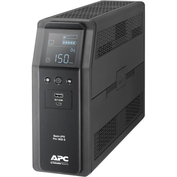 UPS - APC - BR1600SI - 1600 VA - 960 W - 8 lähtöä AC - Rivityyppinen interaktiivisuus